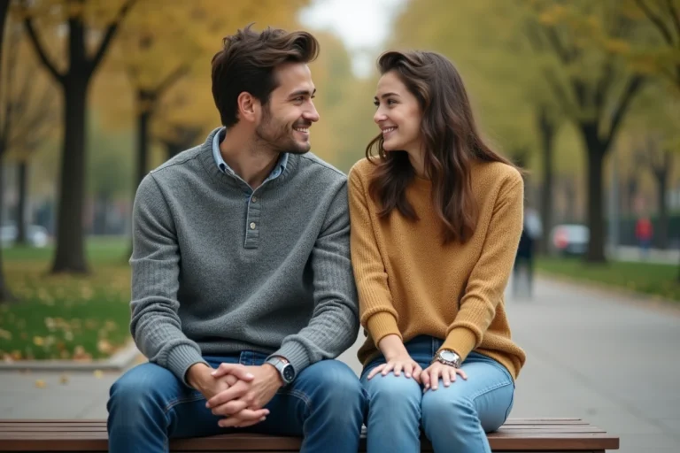Frère et sœur assis dans un parc urbain en toute simplicité